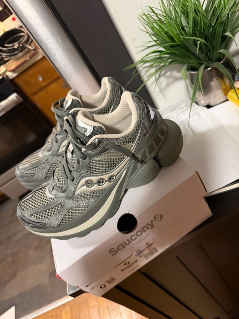 Saucony Women's Nude Mesh & Leather Trainer Sneakers